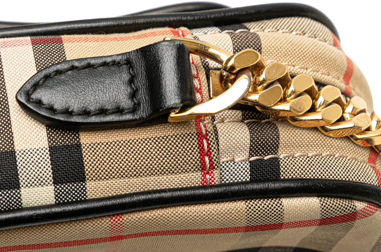 Burberry House Check Canvas Camera Bag Bruin