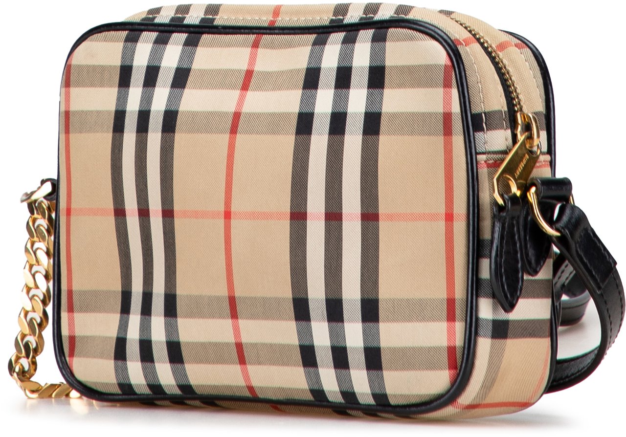 Burberry House Check Canvas Camera Bag Bruin