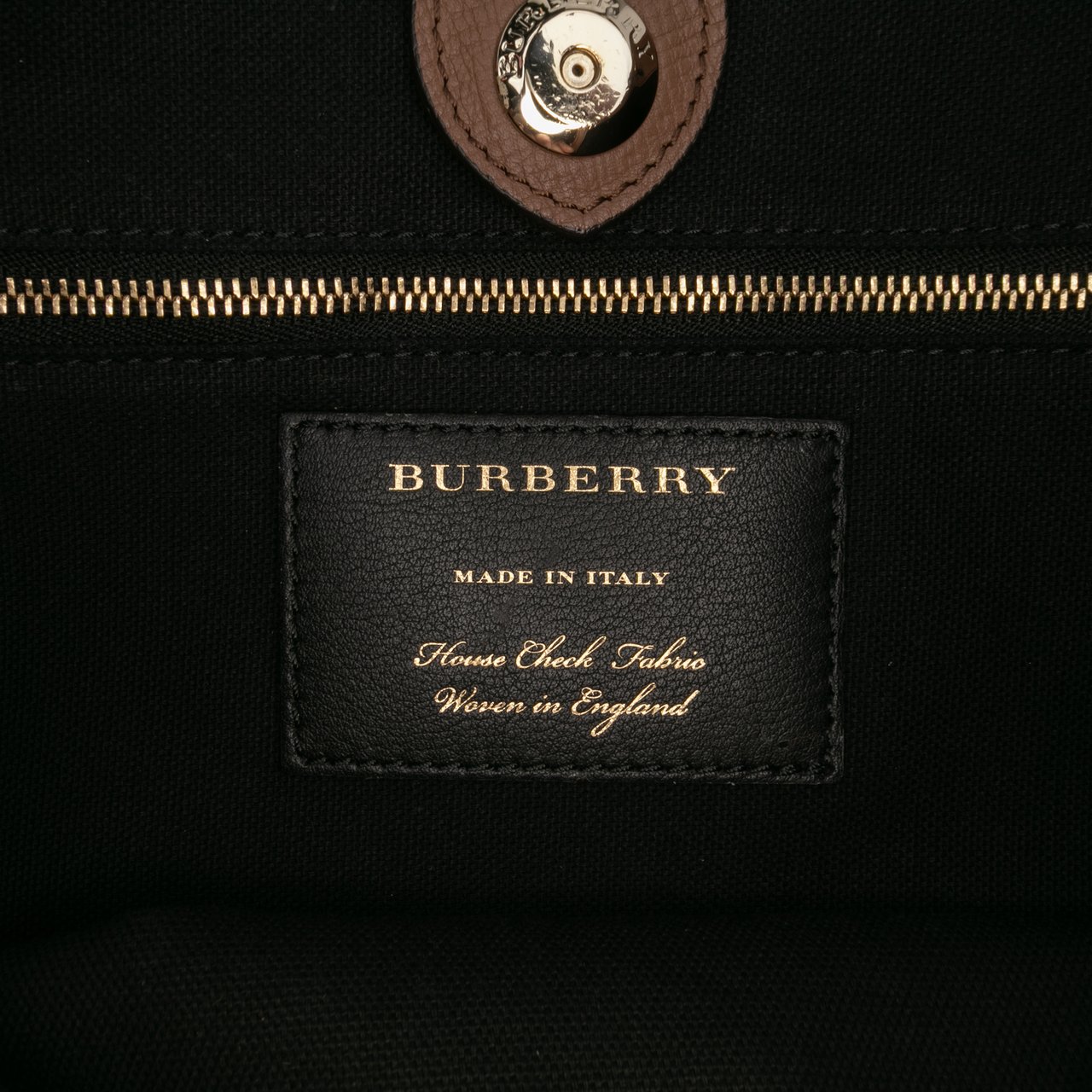 Burberry Medium Leather and House Check Banner Satchel Bruin