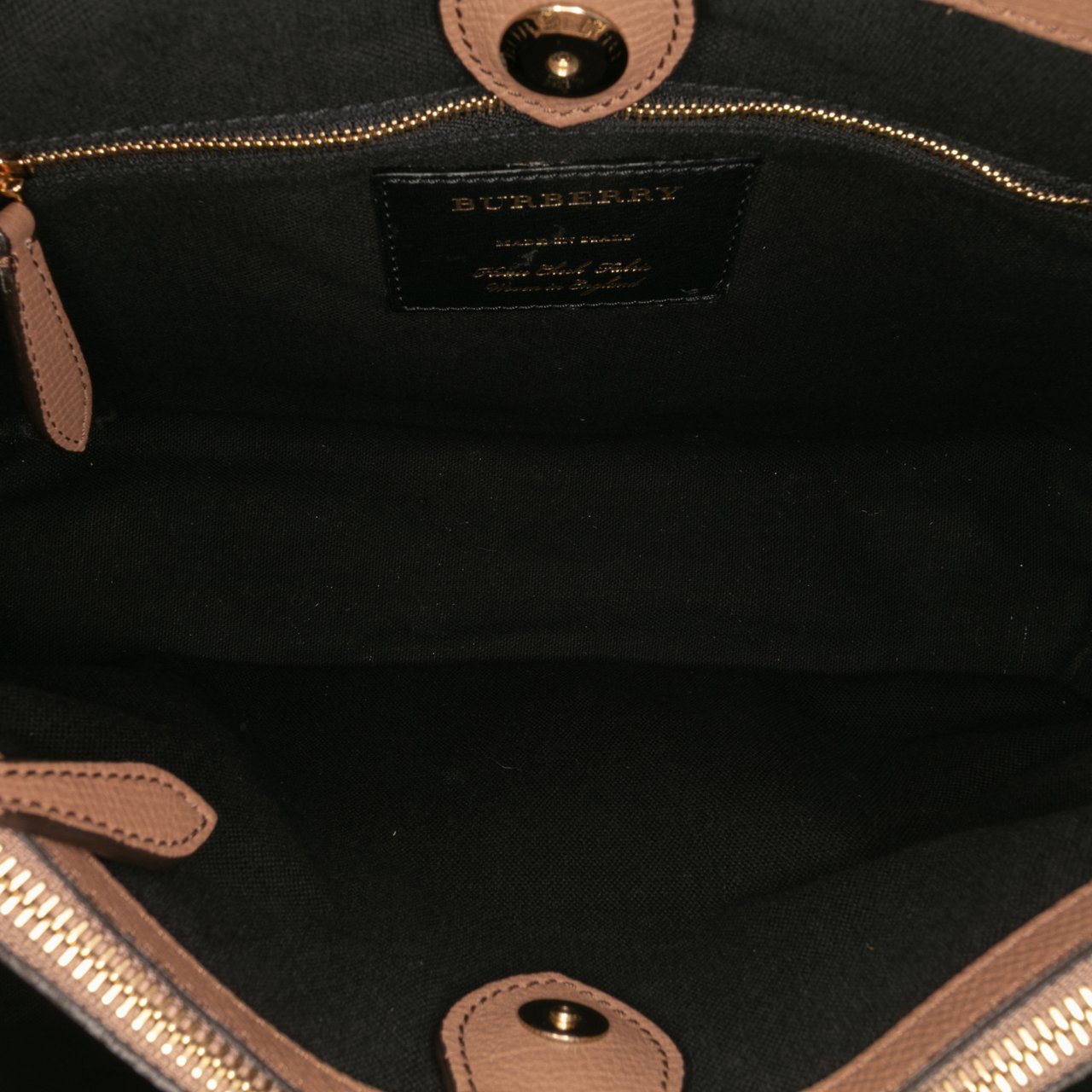 Burberry Medium Leather and House Check Banner Satchel Bruin