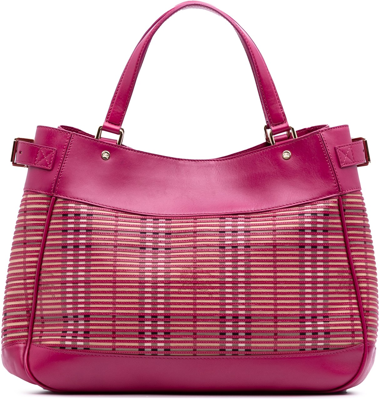 Burberry Haymarket Check Coated Canvas Ravensdon Tote Roze