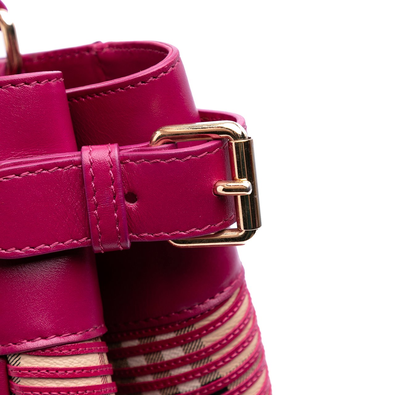 Burberry Haymarket Check Coated Canvas Ravensdon Tote Roze