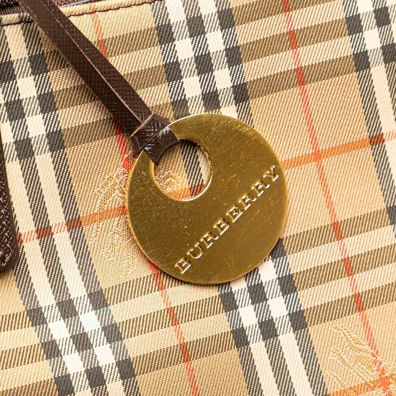Burberry Haymarket Check Canvas Tote Bruin