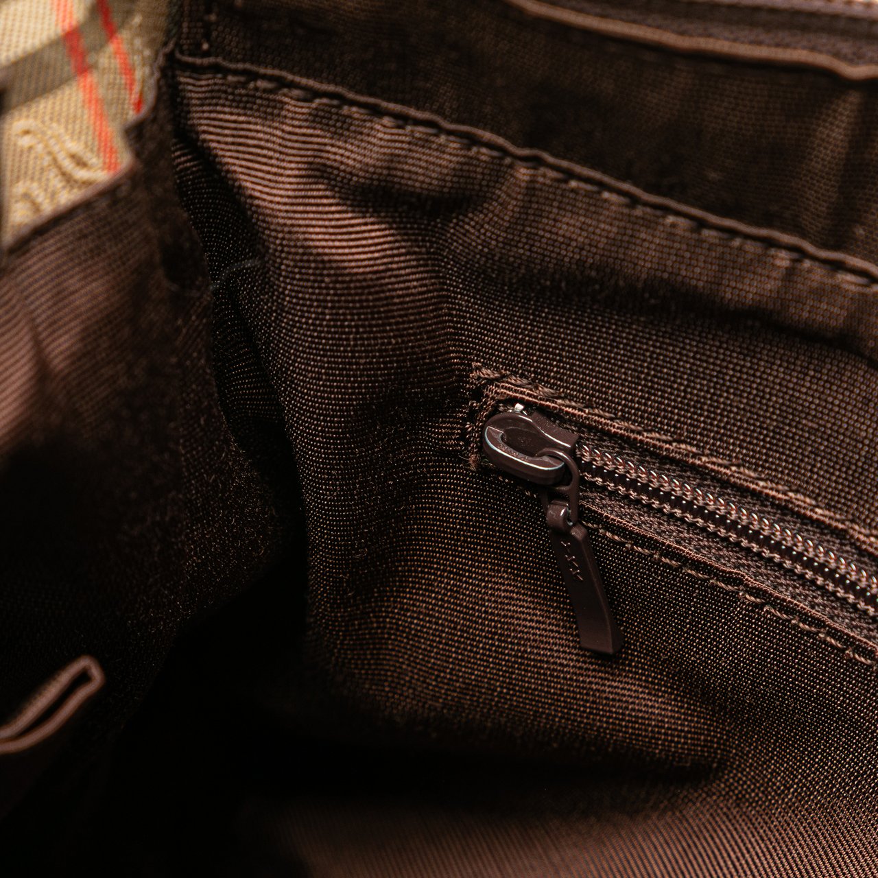 Burberry Haymarket Check Canvas Tote Bruin