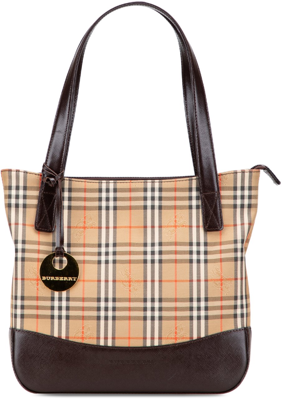 Burberry Haymarket Check Canvas Tote Bruin