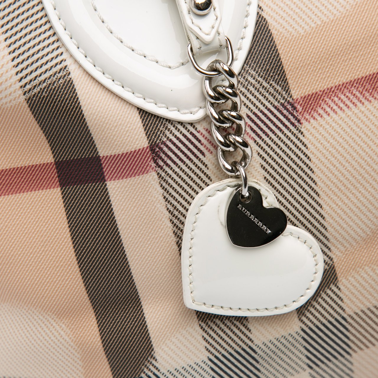 Burberry House Check Coated Canvas Hearts Gracie Tote Bruin
