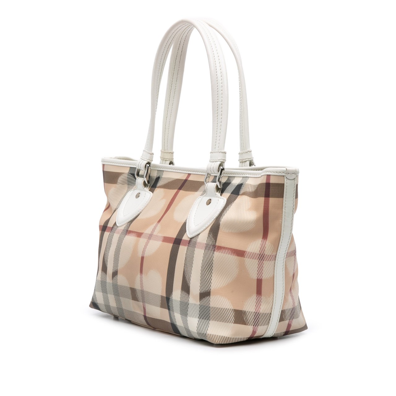 Burberry House Check Coated Canvas Hearts Gracie Tote Bruin