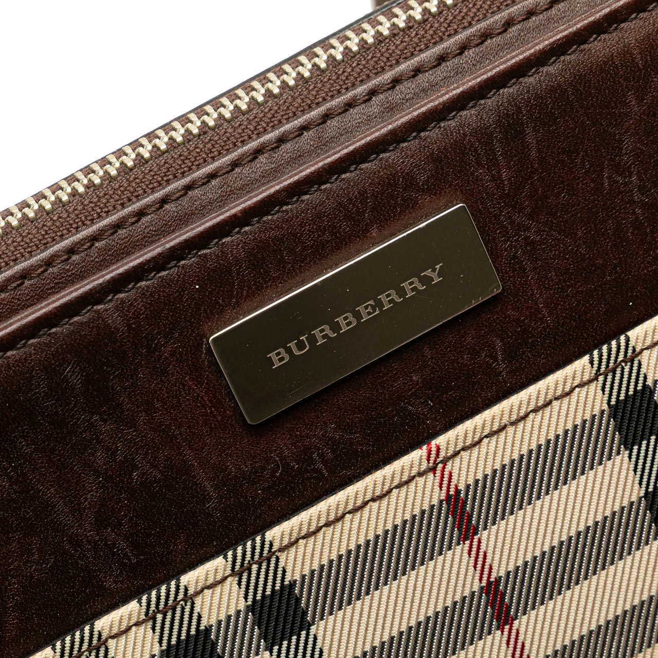 Burberry House Check Canvas Crossbody Bruin
