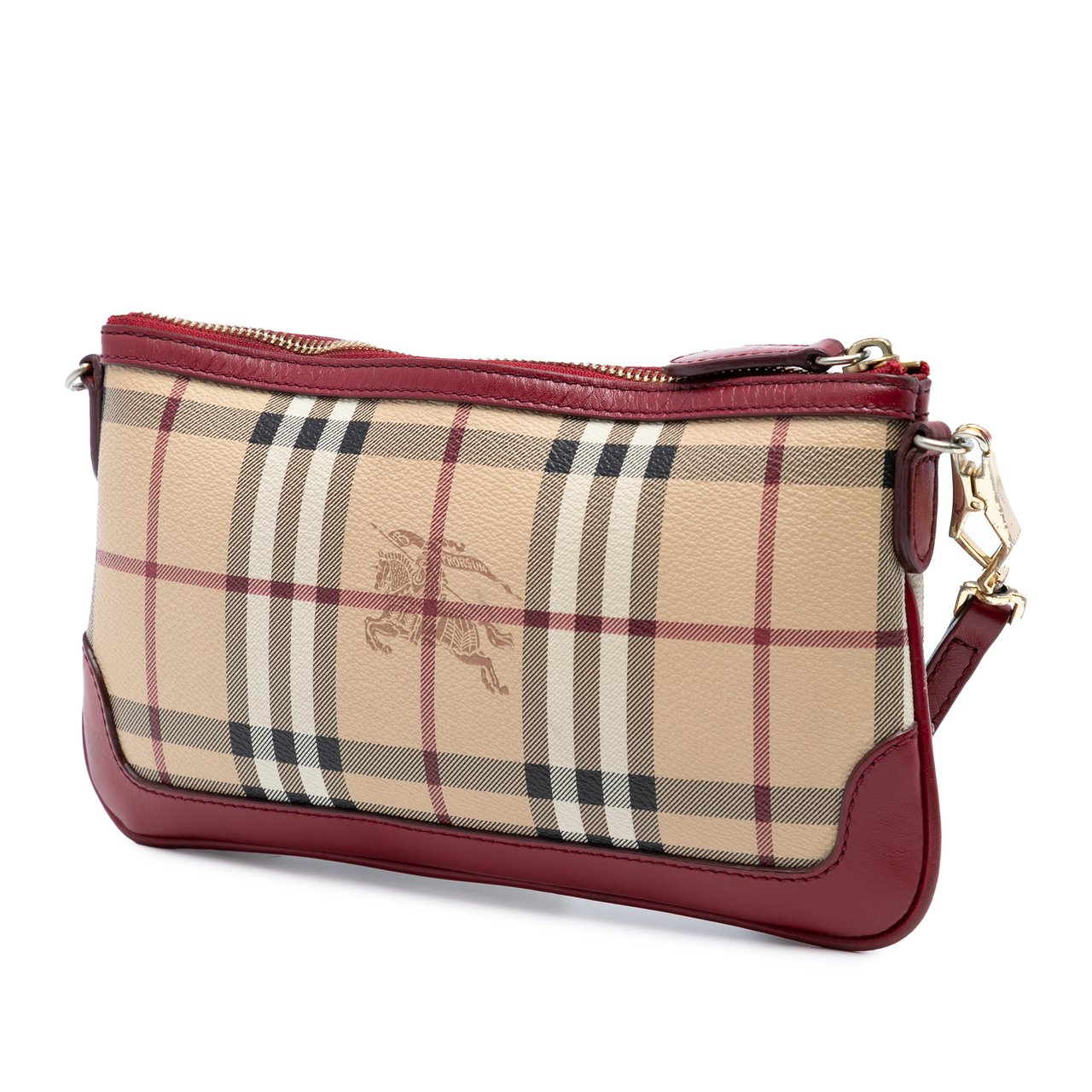 Burberry Haymarket Check Coated Canvas Peyton Crossbody Bruin