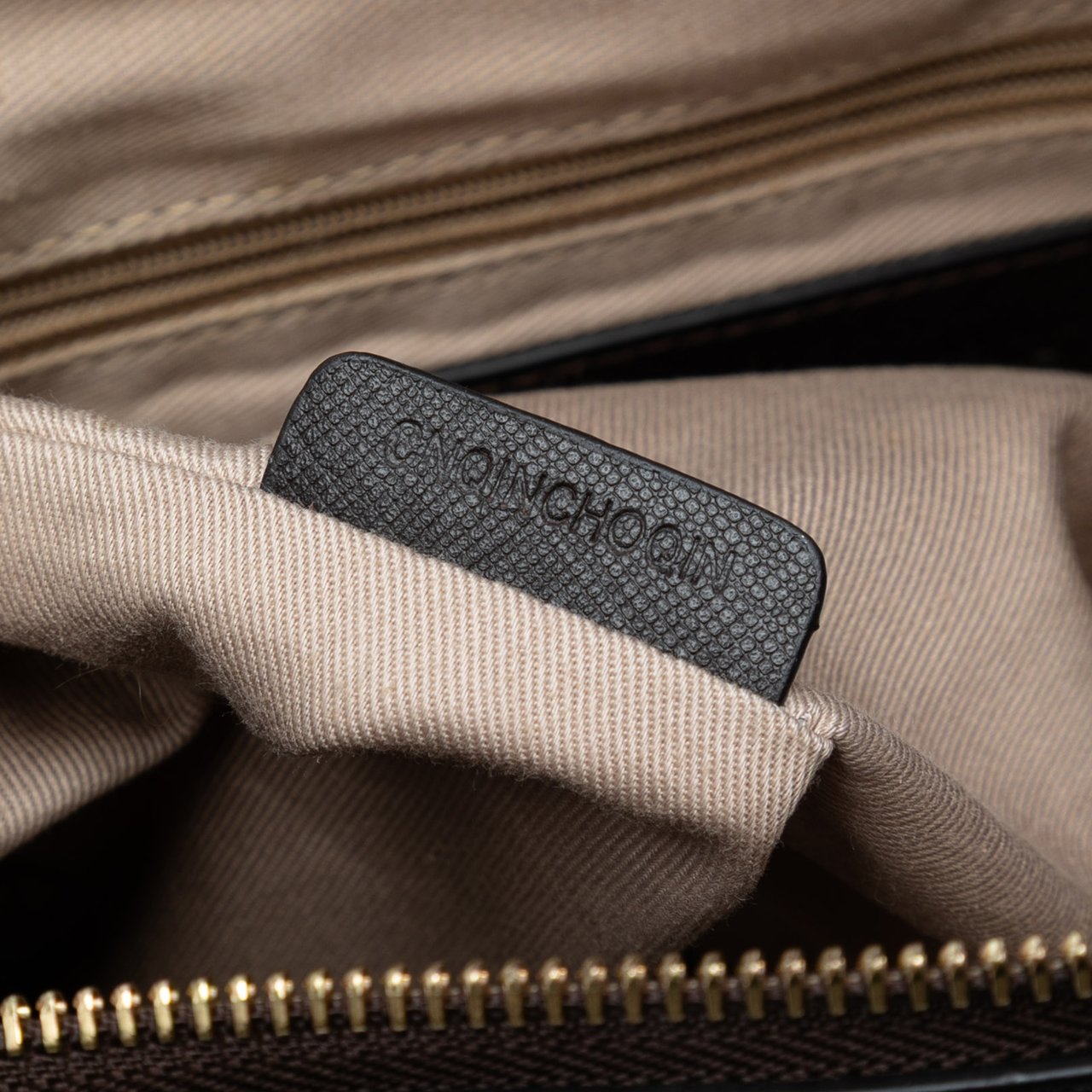 Burberry Haymarket Check Coated Canvas Top Handle Bag Bruin