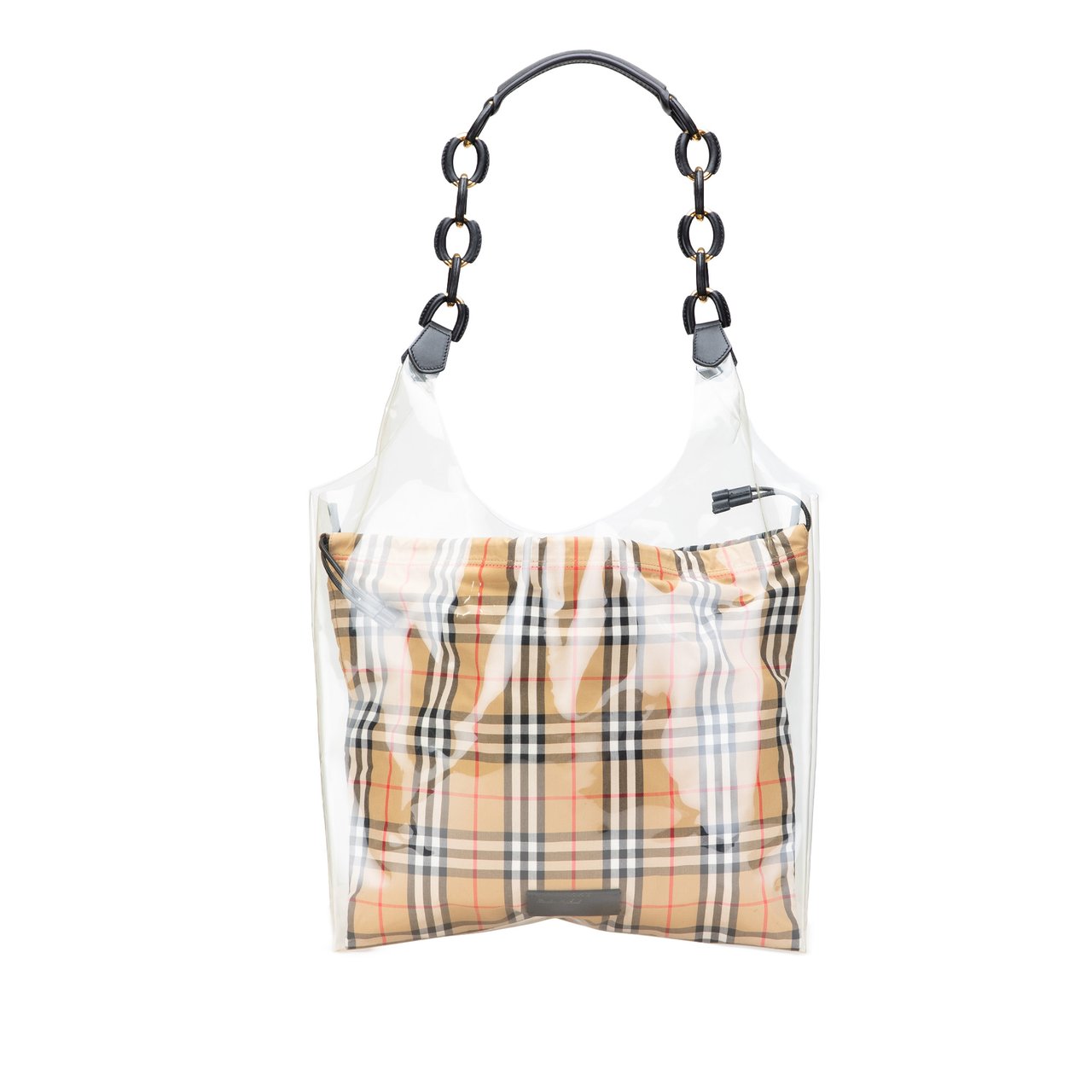 Burberry PVC and House Check Canvas Shopper Tote Bruin