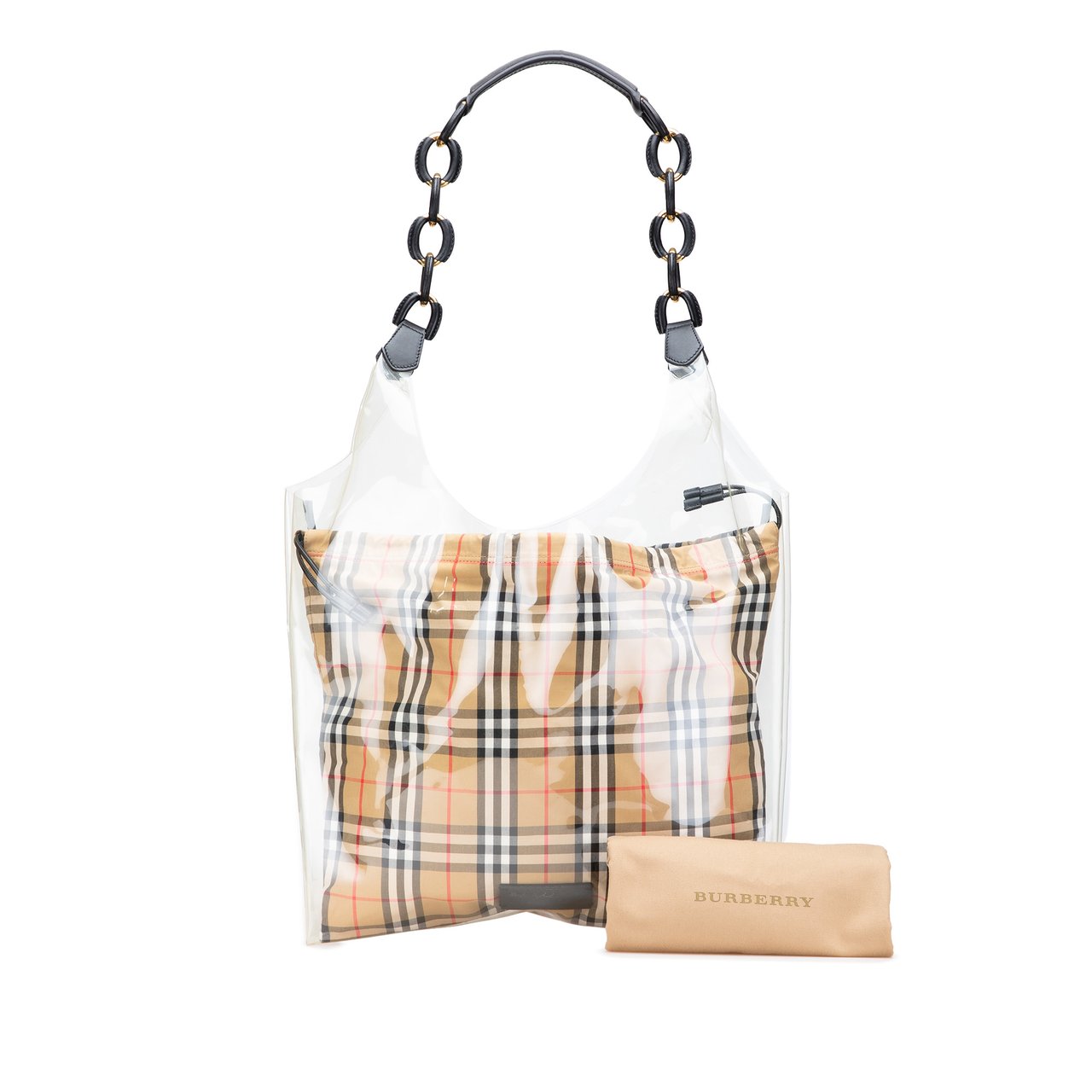 Burberry PVC and House Check Canvas Shopper Tote Bruin
