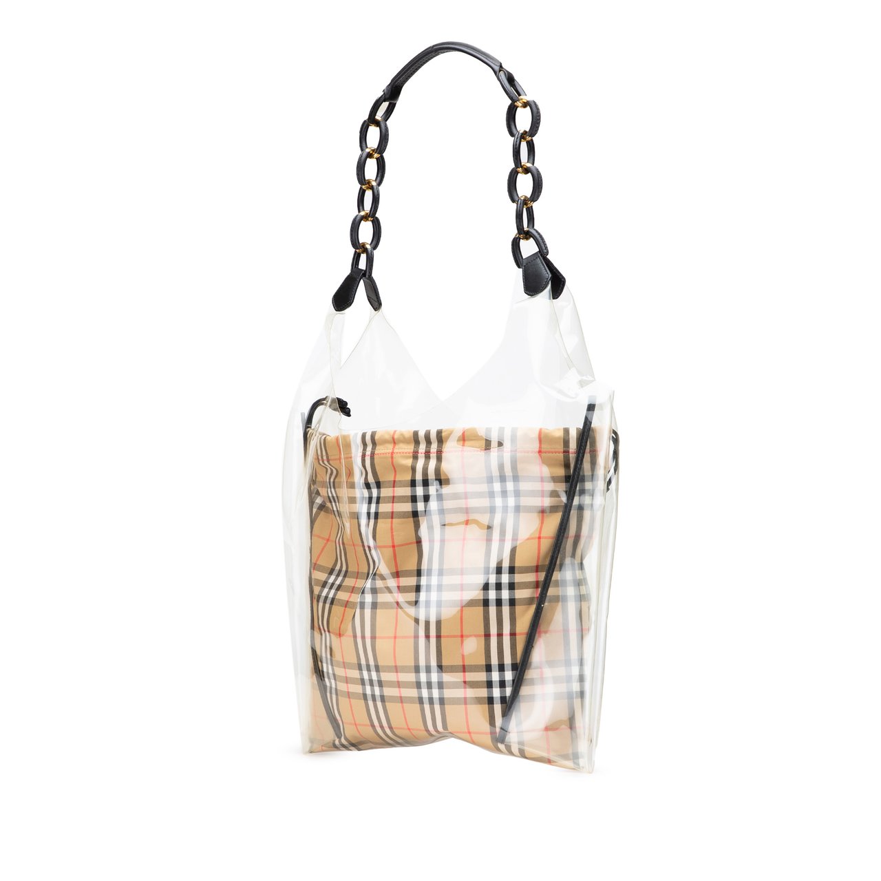 Burberry PVC and House Check Canvas Shopper Tote Bruin