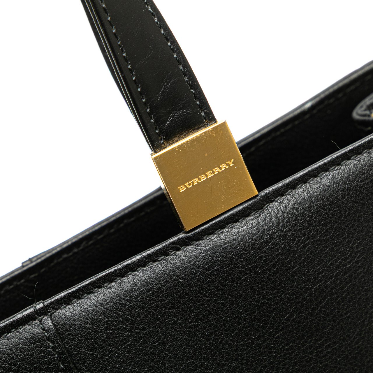 Burberry Leather Tote Zwart