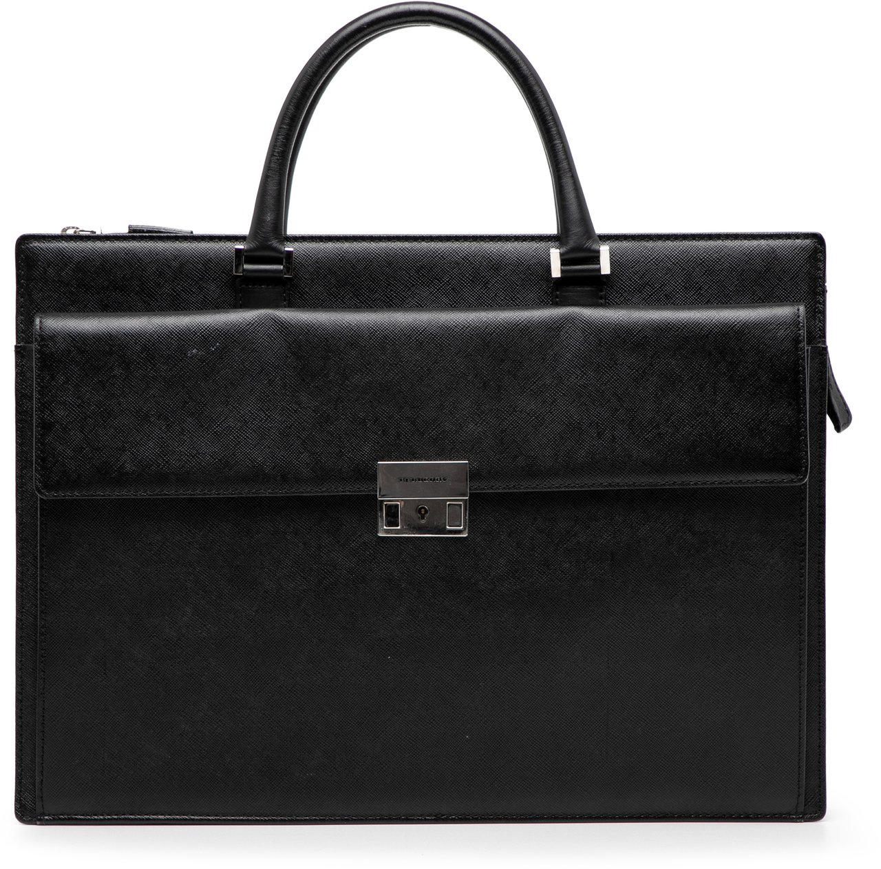 Burberry Leather Business Bag Zwart