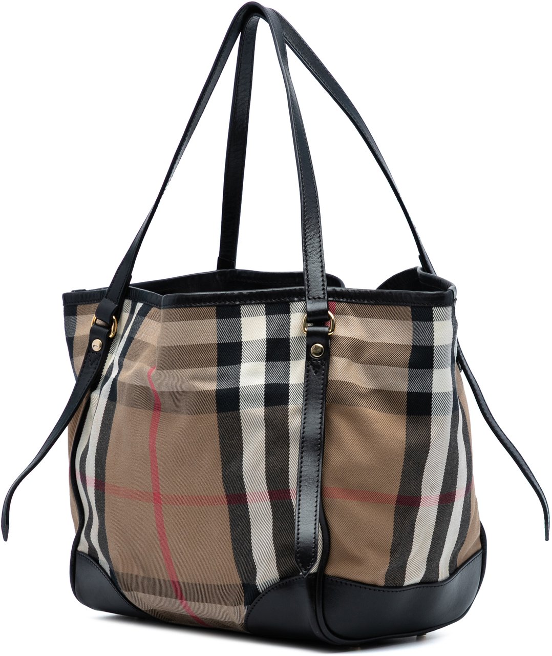 Burberry Small House Check Canvas Canterbury Tote Bruin