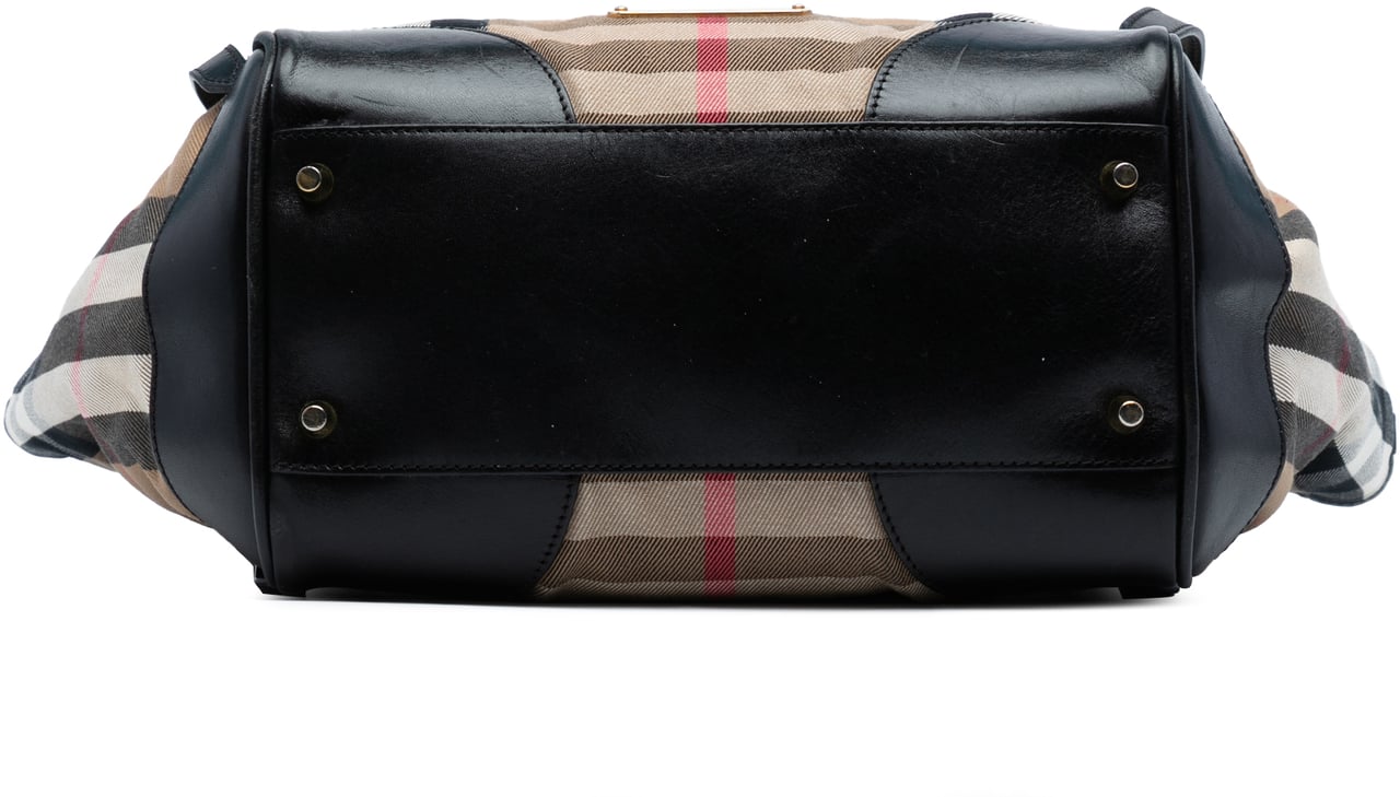 Burberry Small House Check Canvas Canterbury Tote Bruin