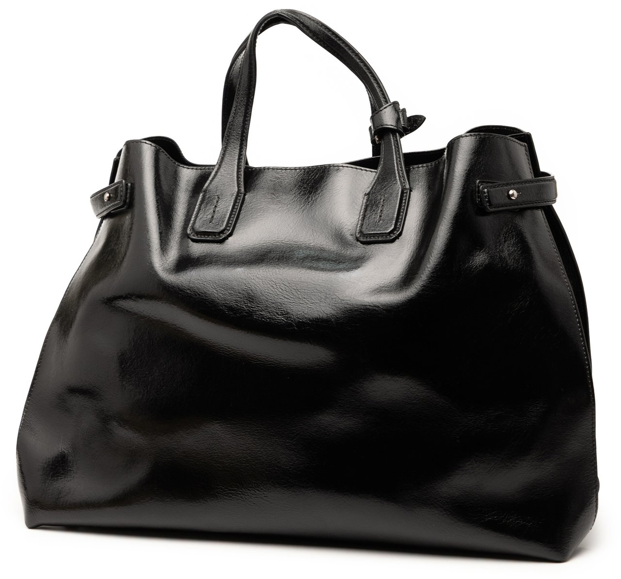 Burberry Large Soft Calfskin Banner Satchel Zwart