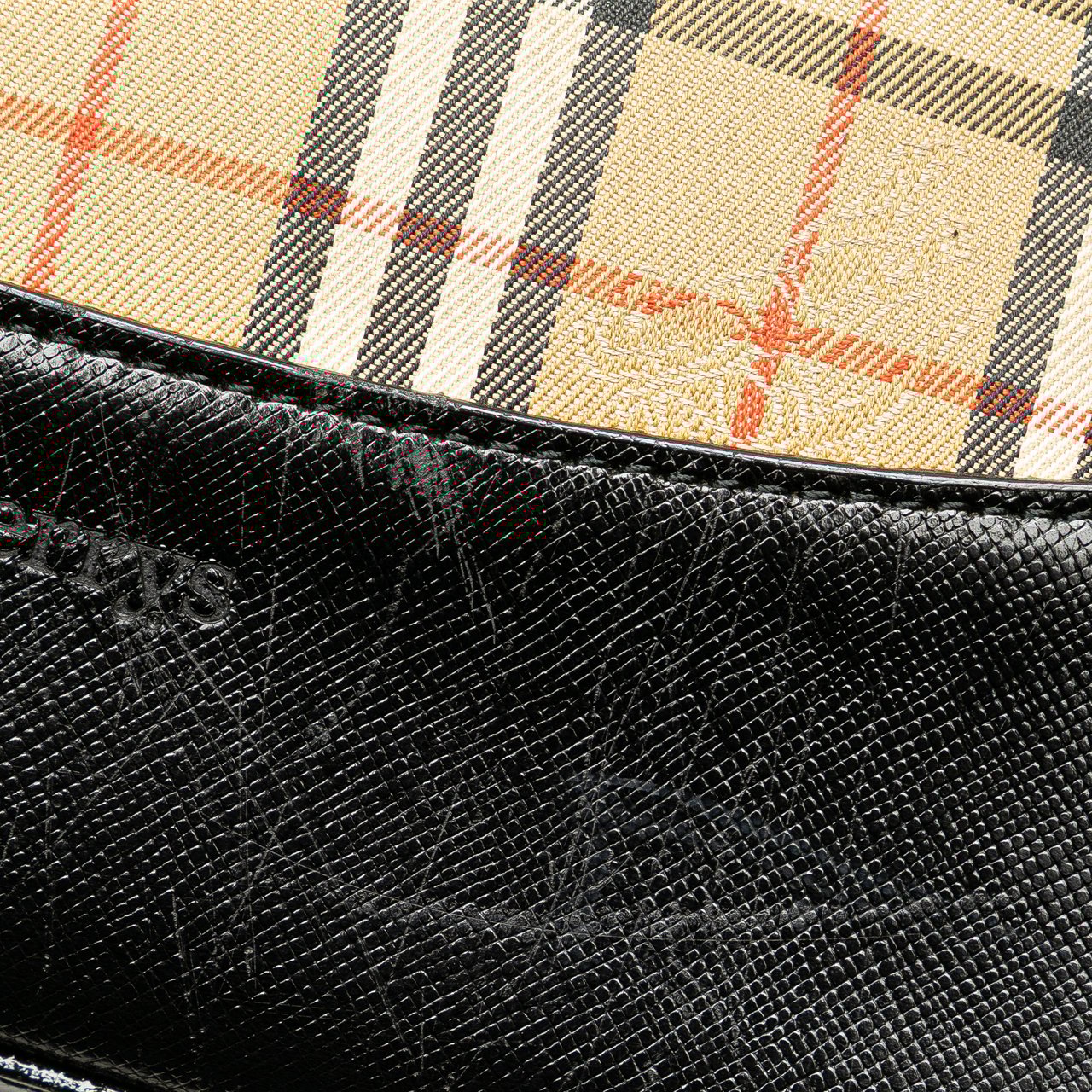 Burberry Haymarket Check Canvas Handbag Bruin
