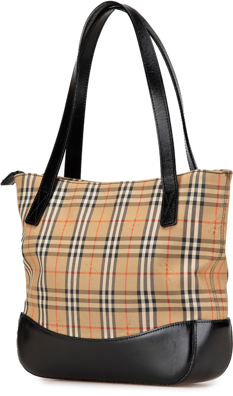 Burberry Haymarket Check Canvas Handbag Bruin