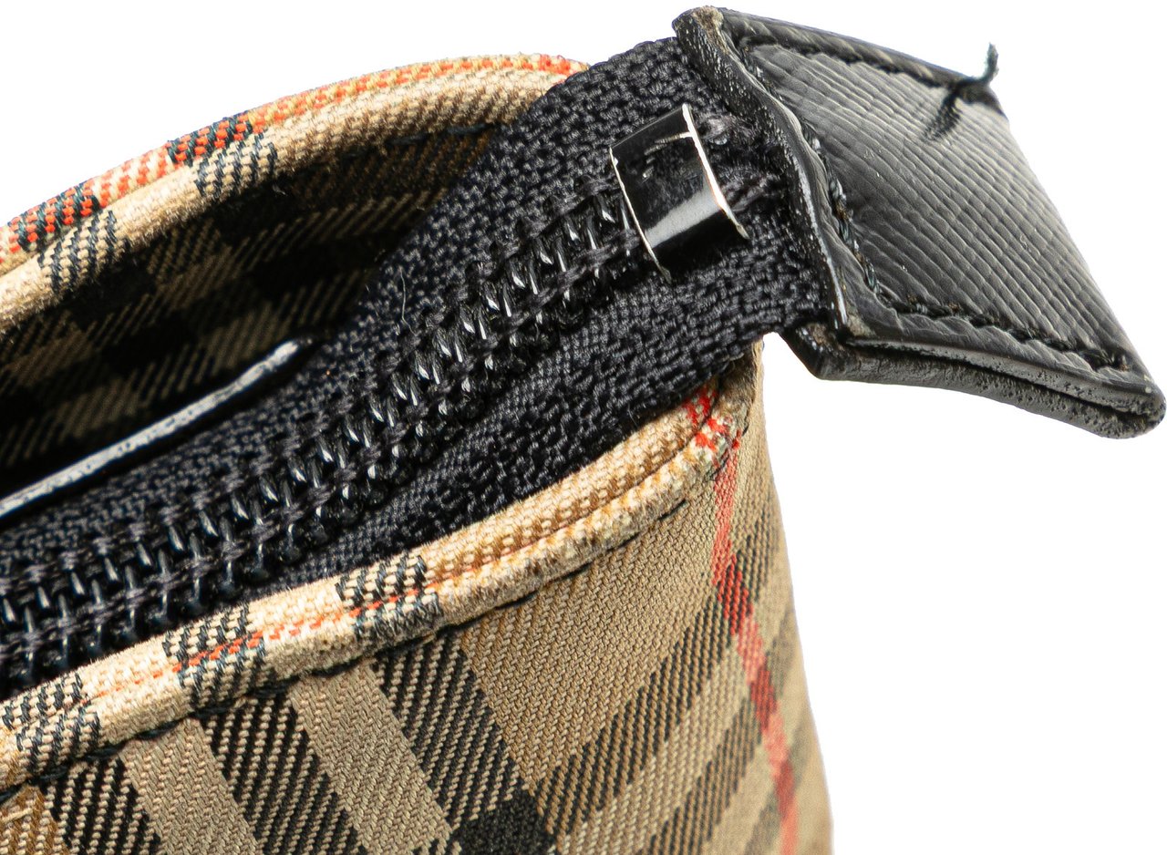 Burberry Haymarket Check Canvas Handbag Bruin