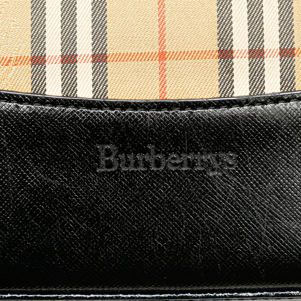 Burberry Haymarket Check Canvas Handbag Bruin