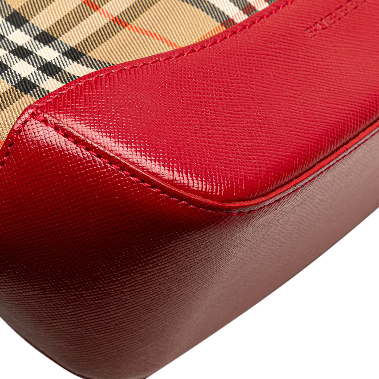 Burberry Haymarket Check Canvas Handbag Bruin
