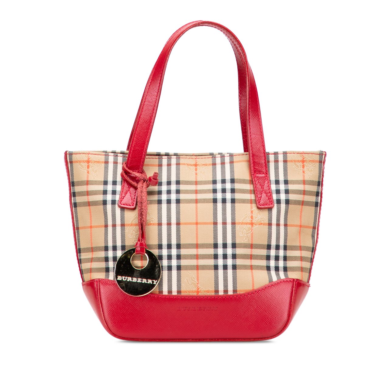 Burberry Haymarket Check Canvas Handbag Bruin