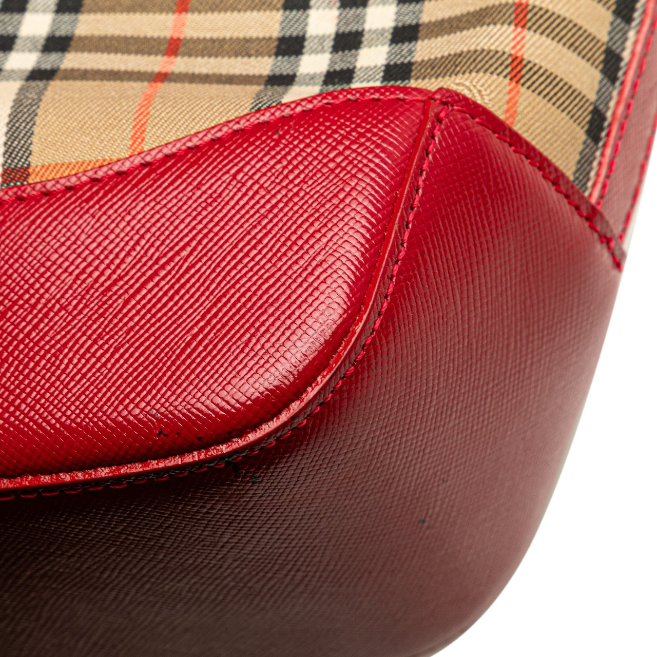 Burberry Haymarket Check Canvas Handbag Bruin