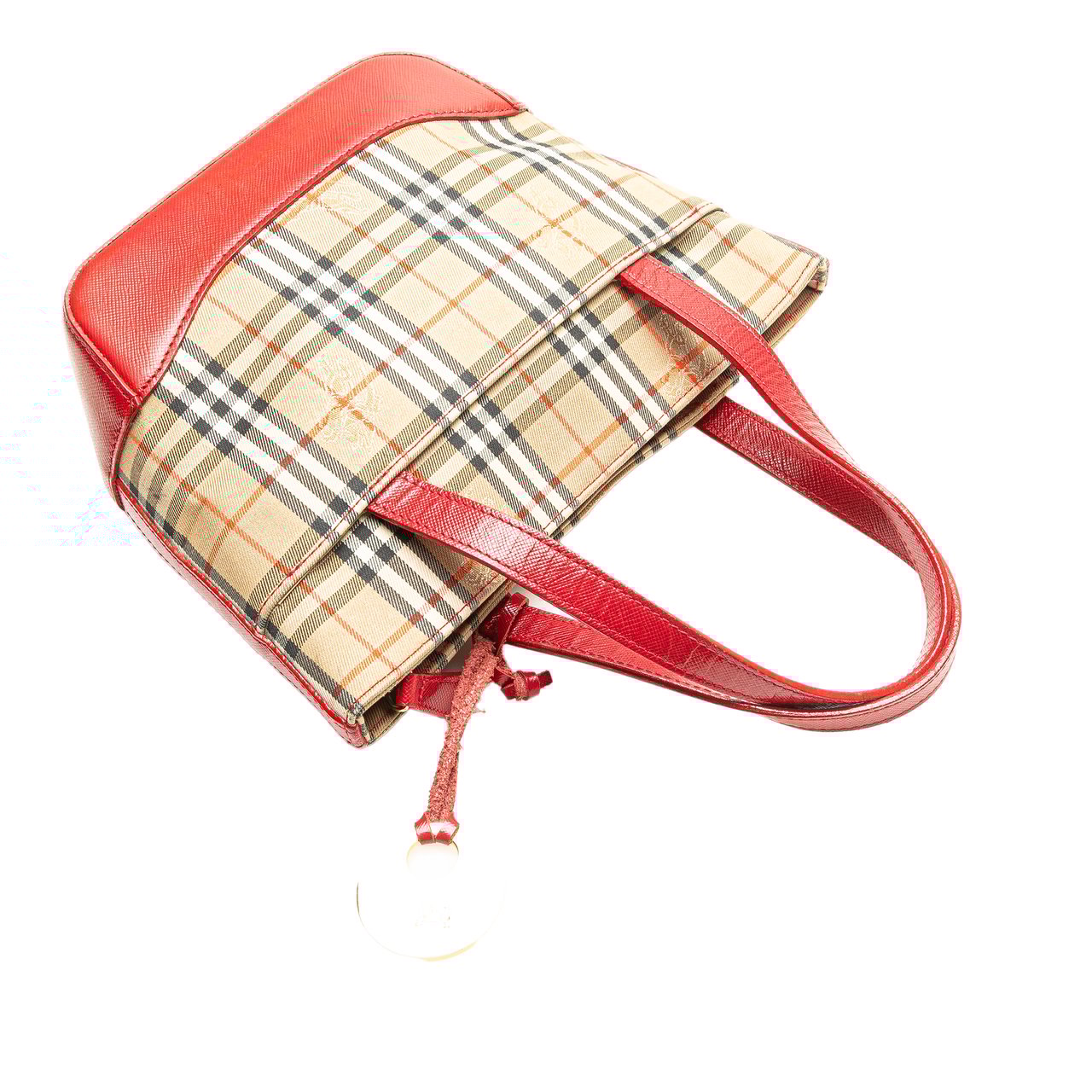 Burberry Haymarket Check Canvas Handbag Bruin
