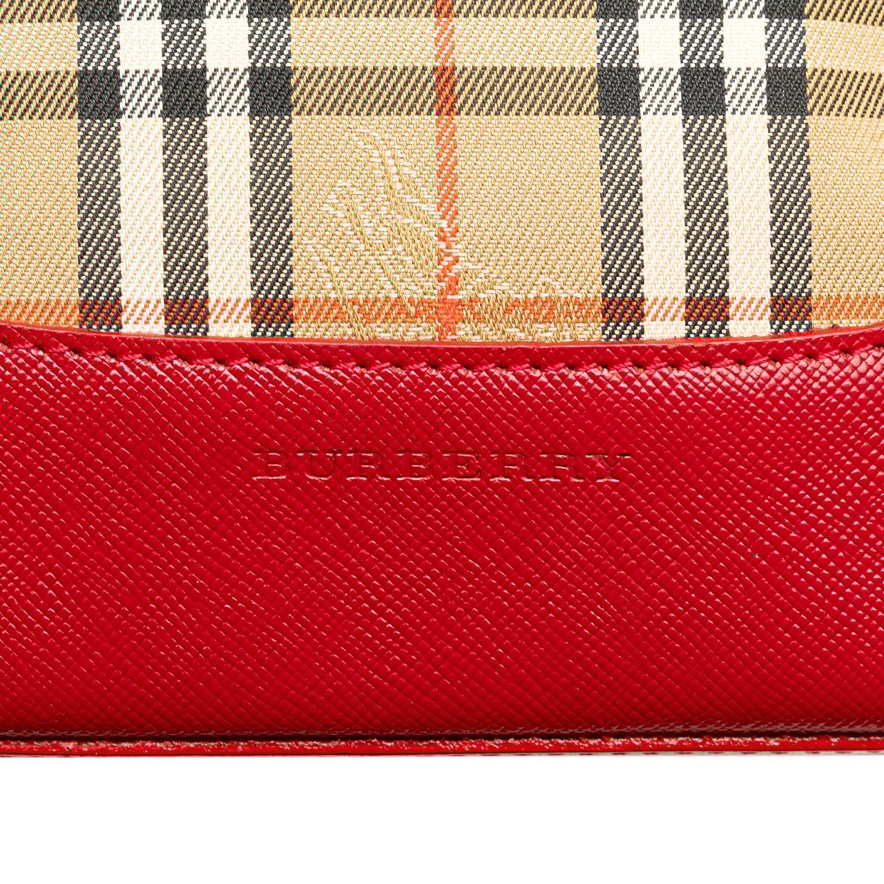 Burberry Haymarket Check Canvas Handbag Bruin