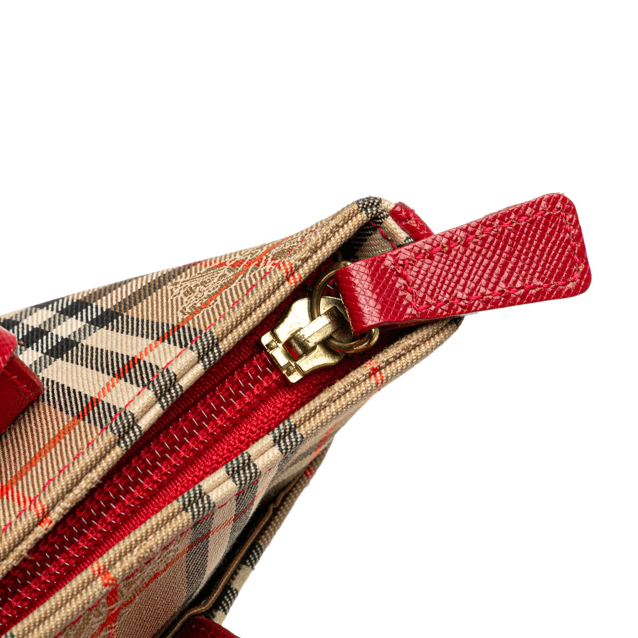 Burberry Haymarket Check Canvas Handbag Bruin
