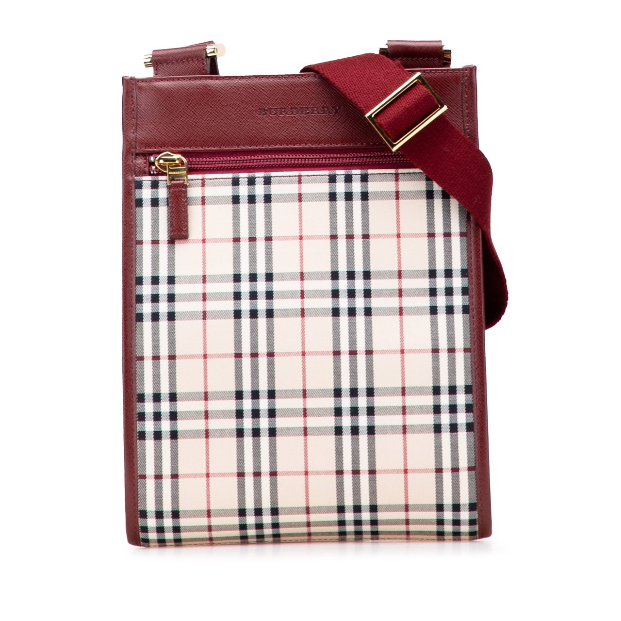 Burberry House Check Canvas Crossbody Bruin