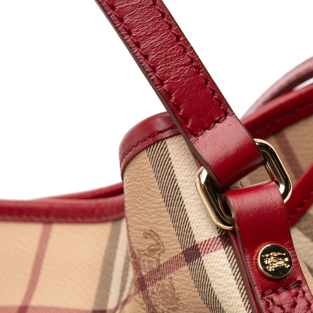 Burberry Small Haymarket Check Coated Canvas Canterbury Tote Bruin