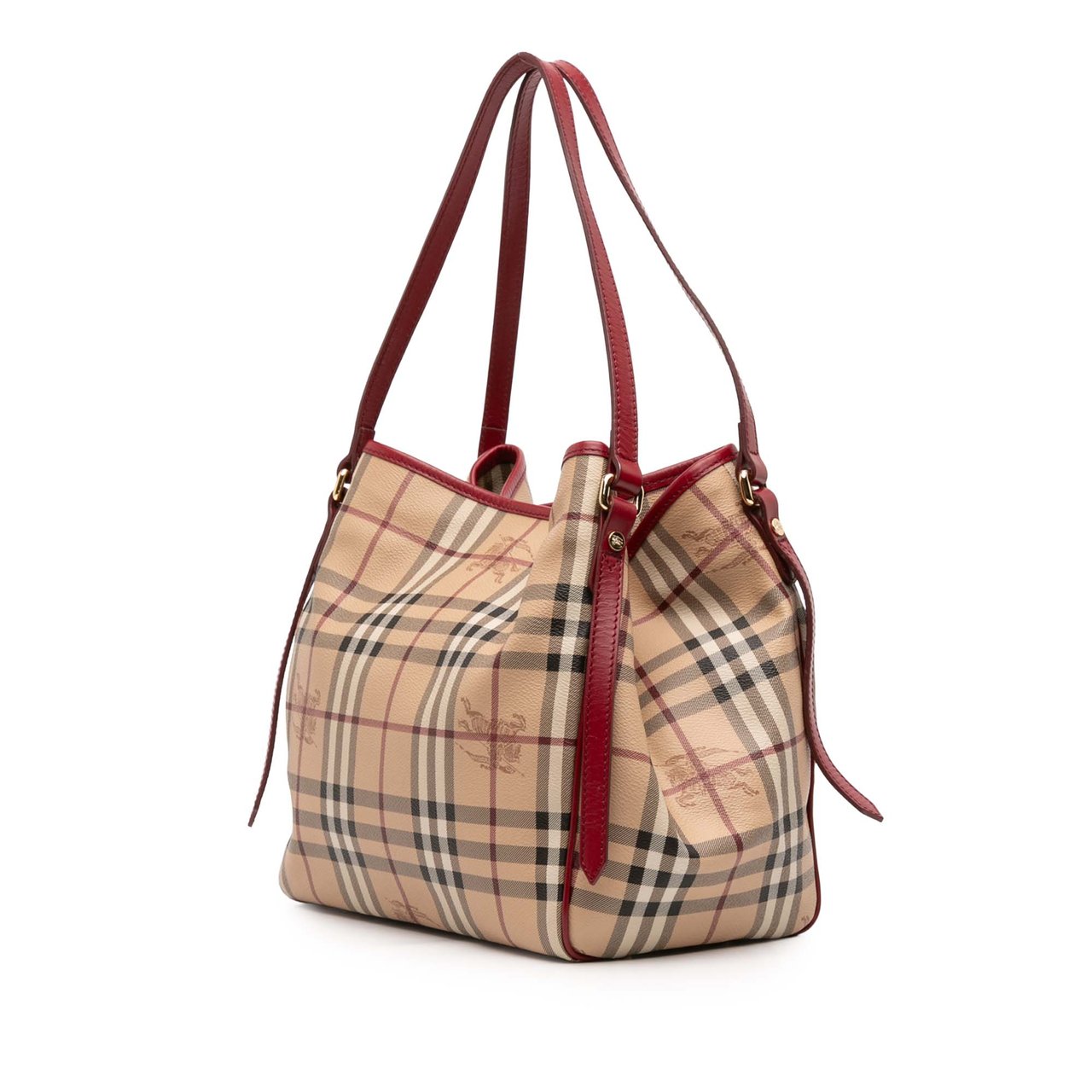 Burberry Small Haymarket Check Coated Canvas Canterbury Tote Bruin