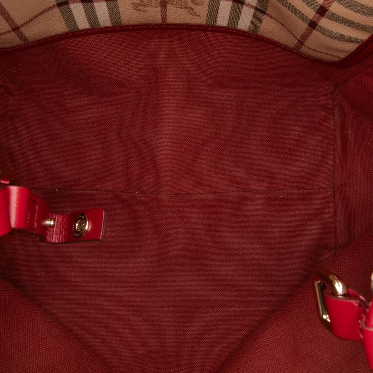 Burberry Small Haymarket Check Coated Canvas Canterbury Tote Bruin