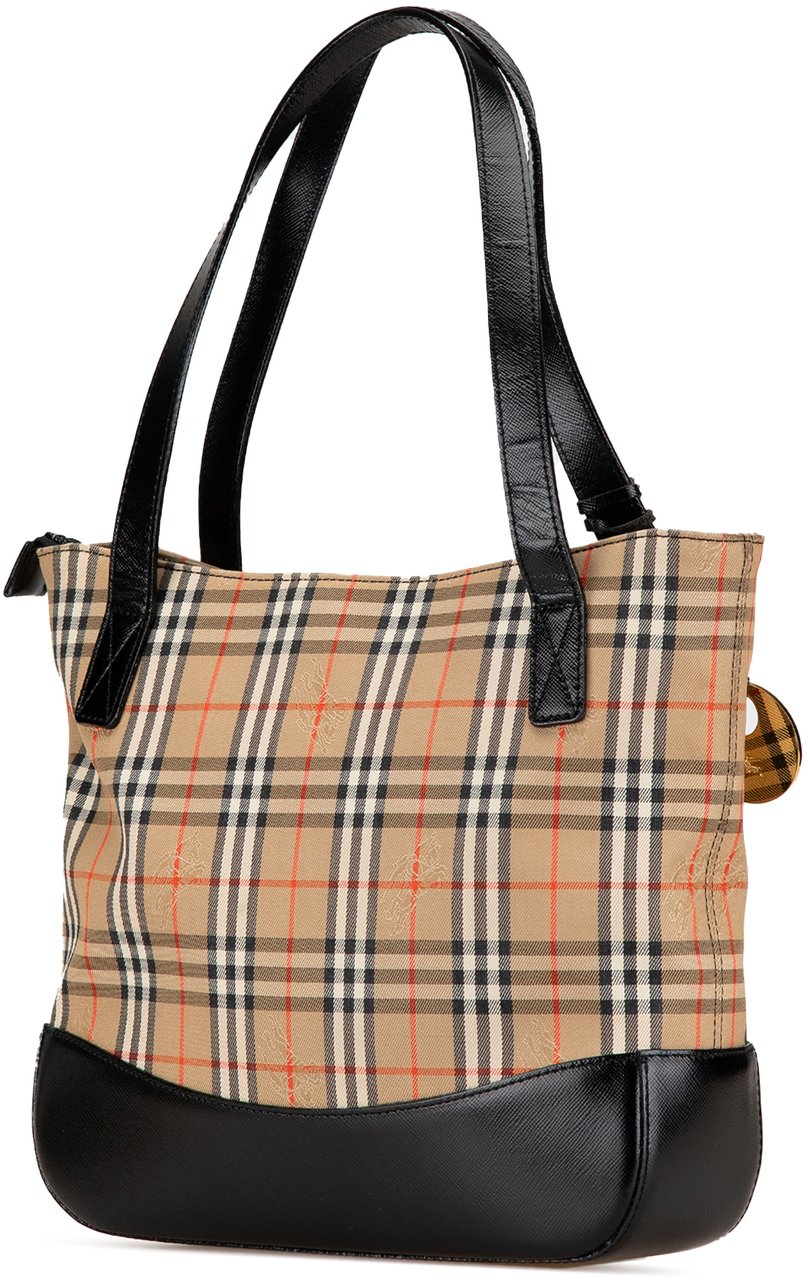 Burberry Haymarket Check Canvas Handbag Bruin