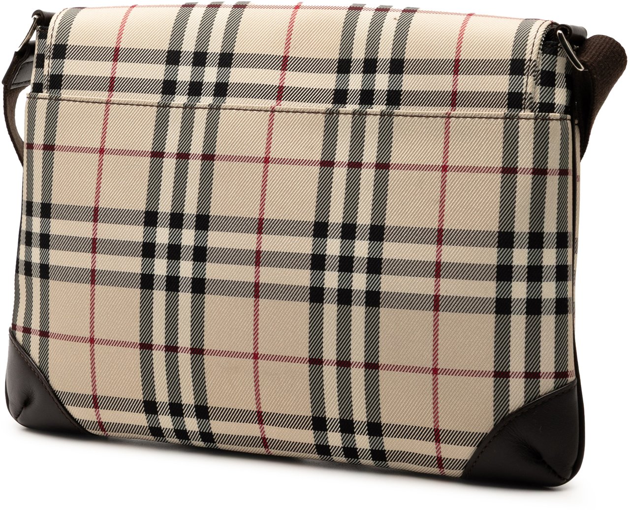 Burberry House Check Canvas Flap Crossbody Bruin