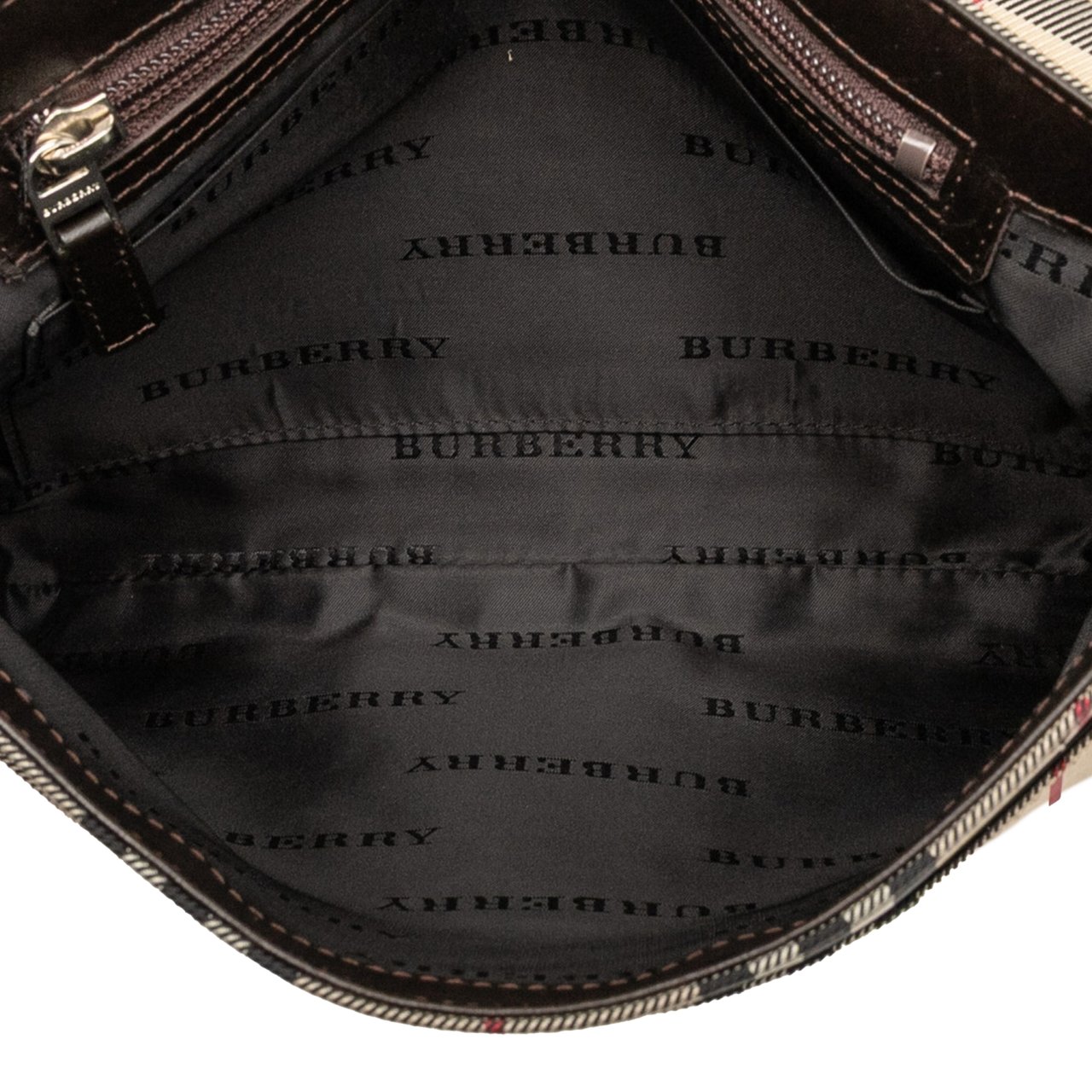 Burberry House Check Canvas Flap Crossbody Bruin