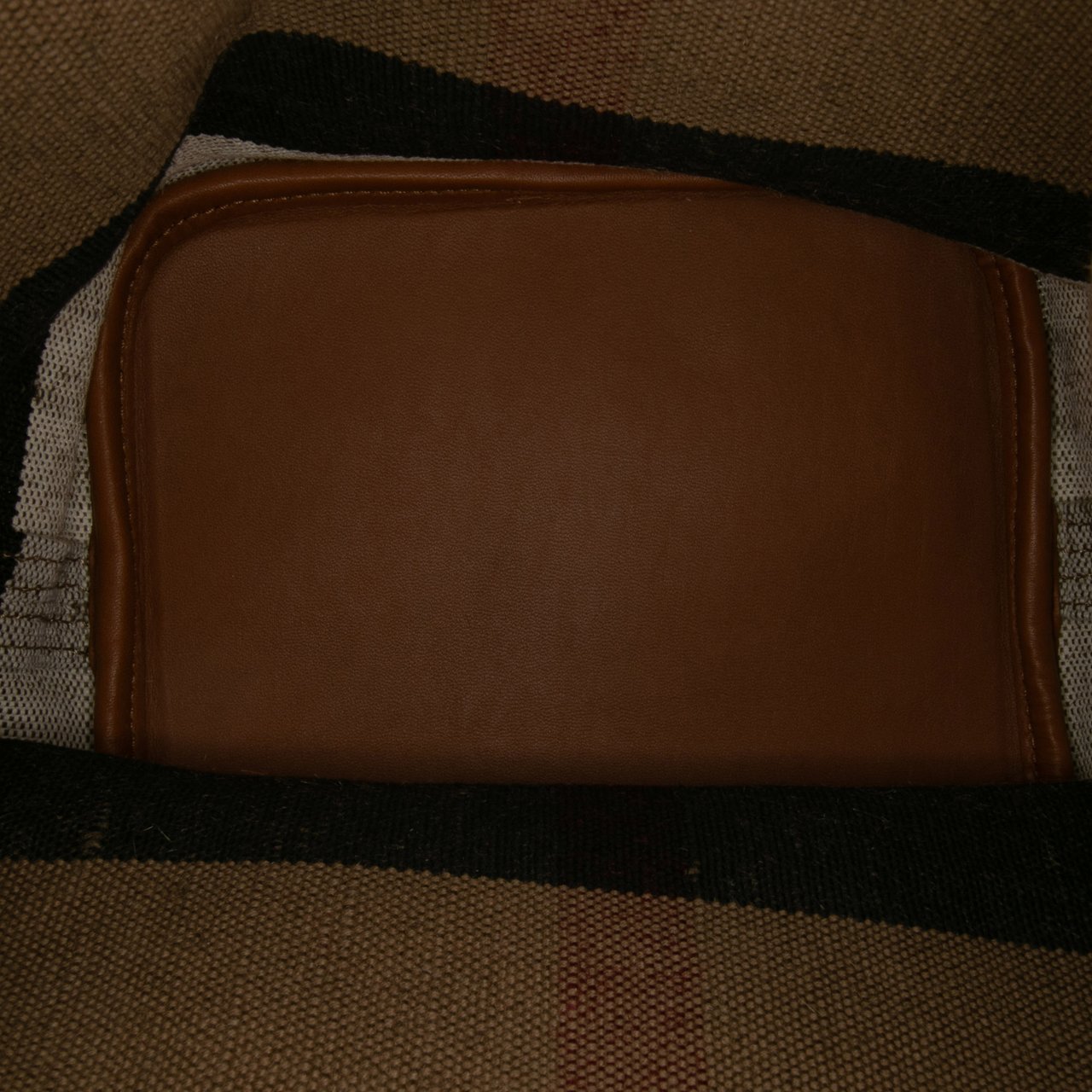 Burberry Mini Mega Check Canvas Ashby Tassel Bucket Bag Bruin