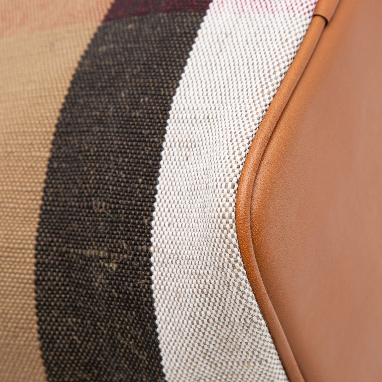 Burberry Mini Mega Check Canvas Ashby Tassel Bucket Bag Bruin