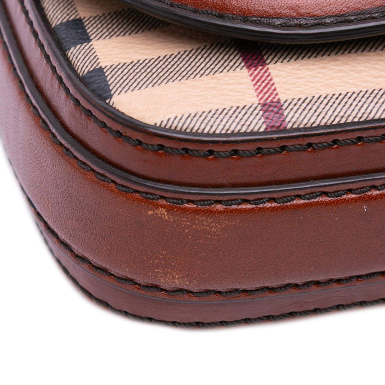 Burberry Haymarket Check Coated Canvas Brickfield Crossbody Bruin