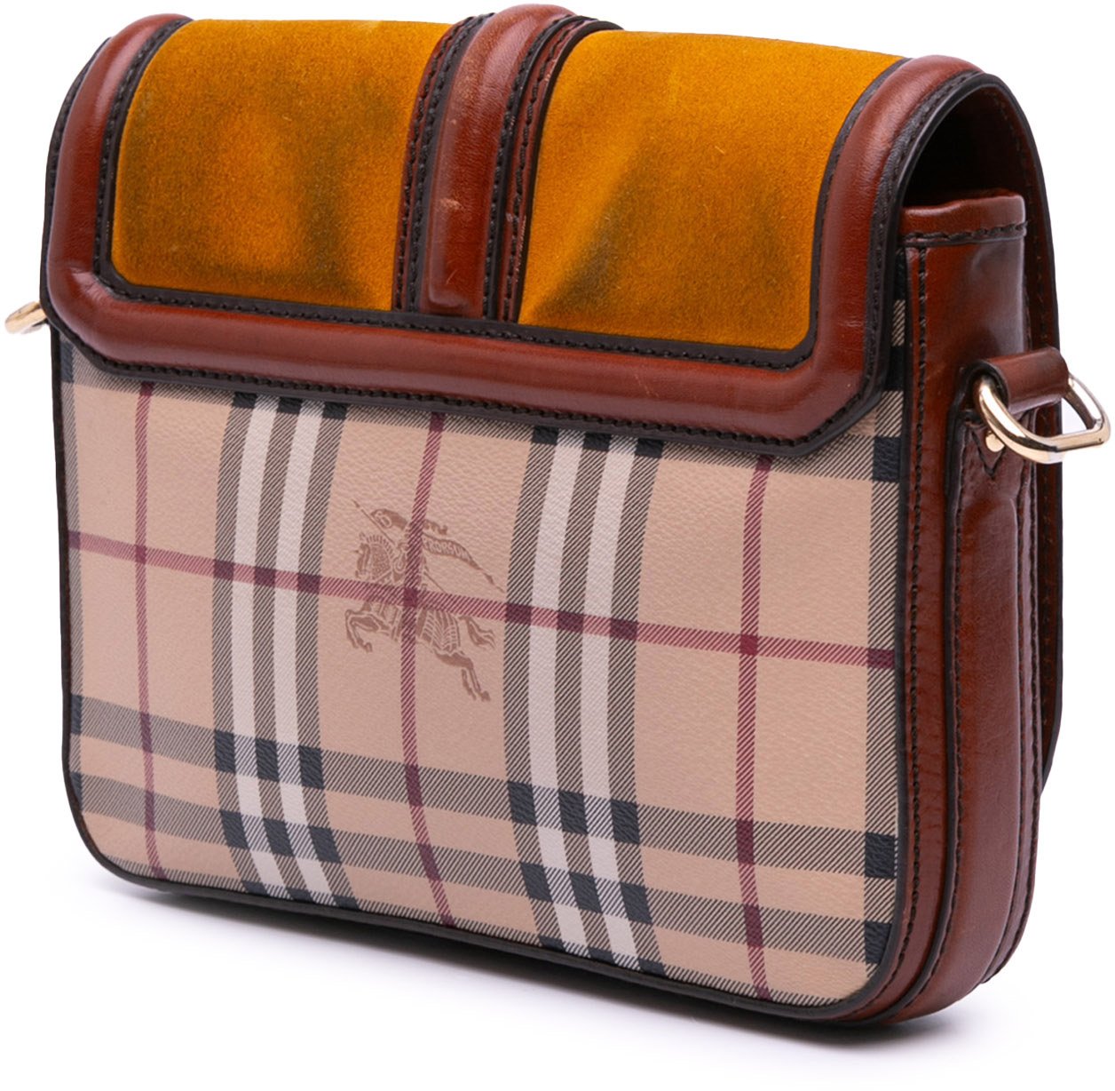 Burberry Haymarket Check Coated Canvas Brickfield Crossbody Bruin