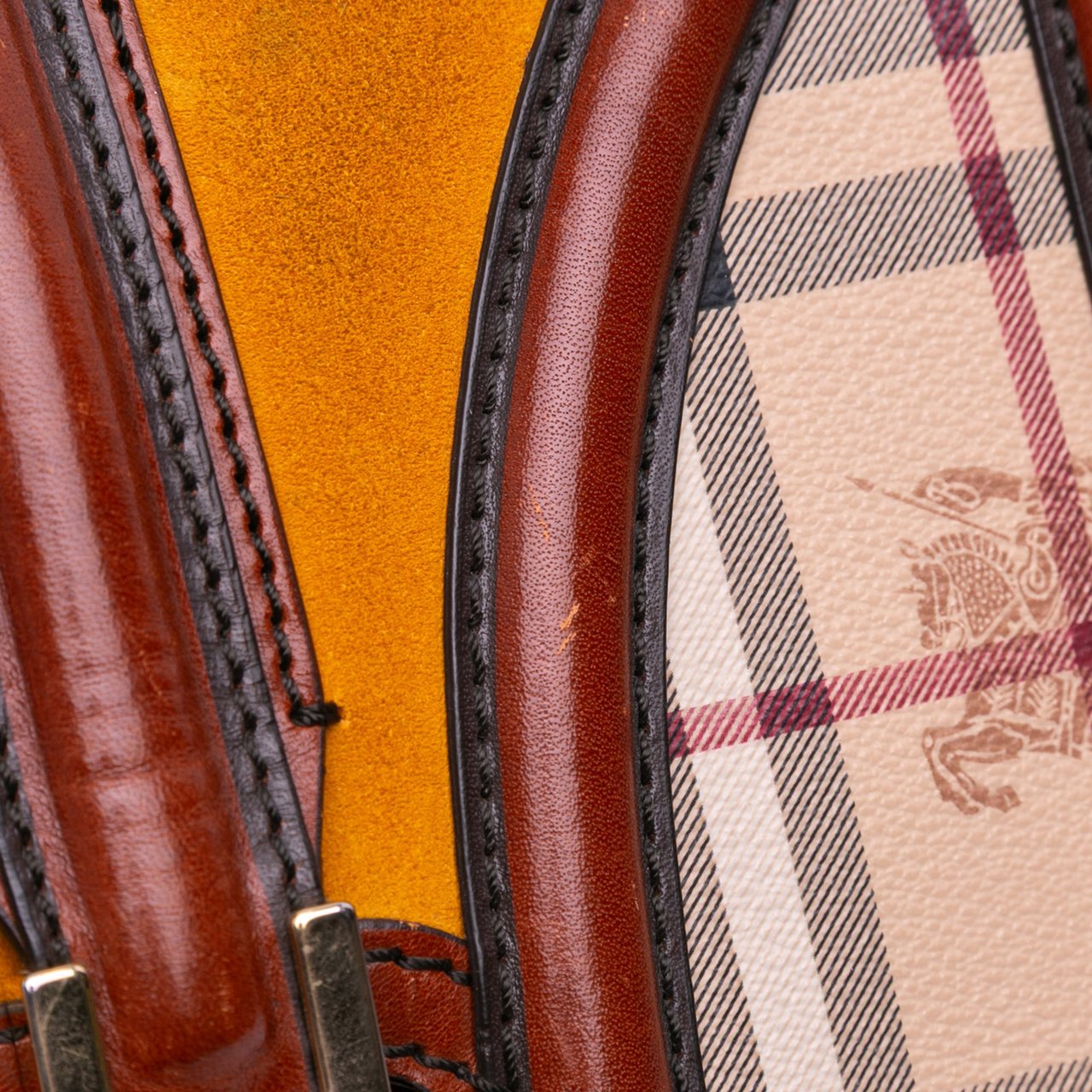 Burberry Haymarket Check Coated Canvas Brickfield Crossbody Bruin