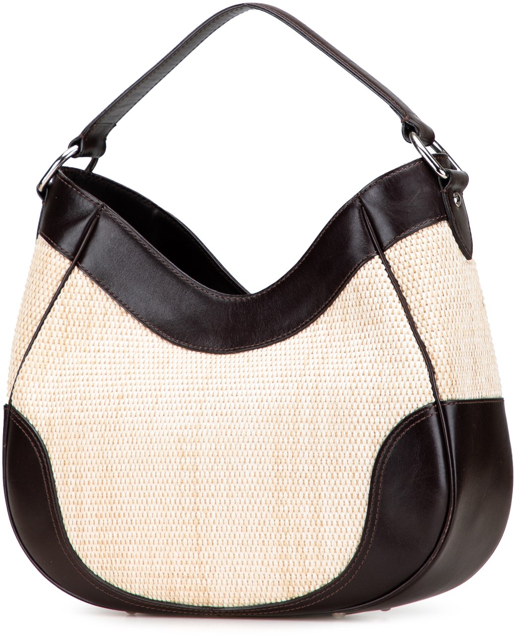Burberry Straw and Leather Shoulder Bag Bruin
