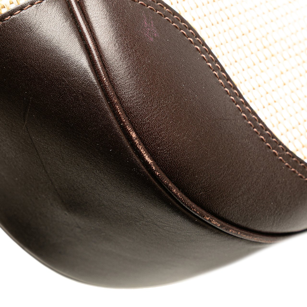 Burberry Straw and Leather Shoulder Bag Bruin