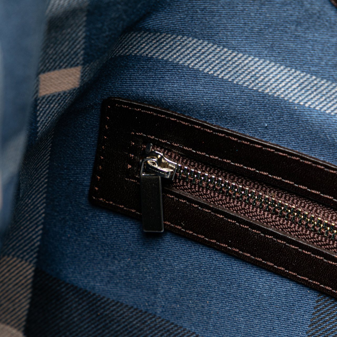 Burberry Straw and Leather Shoulder Bag Bruin