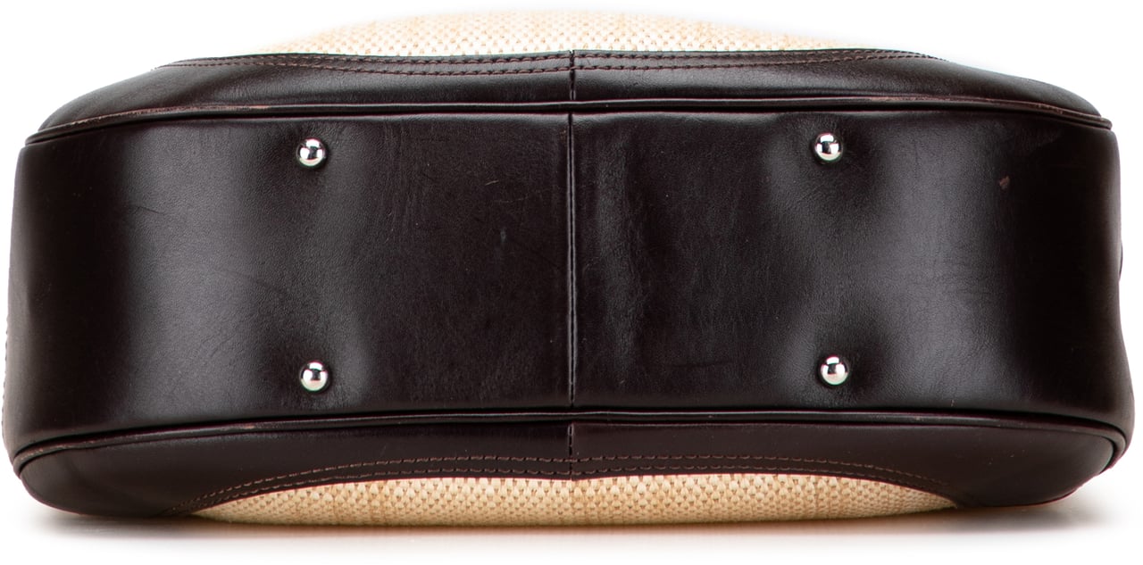 Burberry Straw and Leather Shoulder Bag Bruin