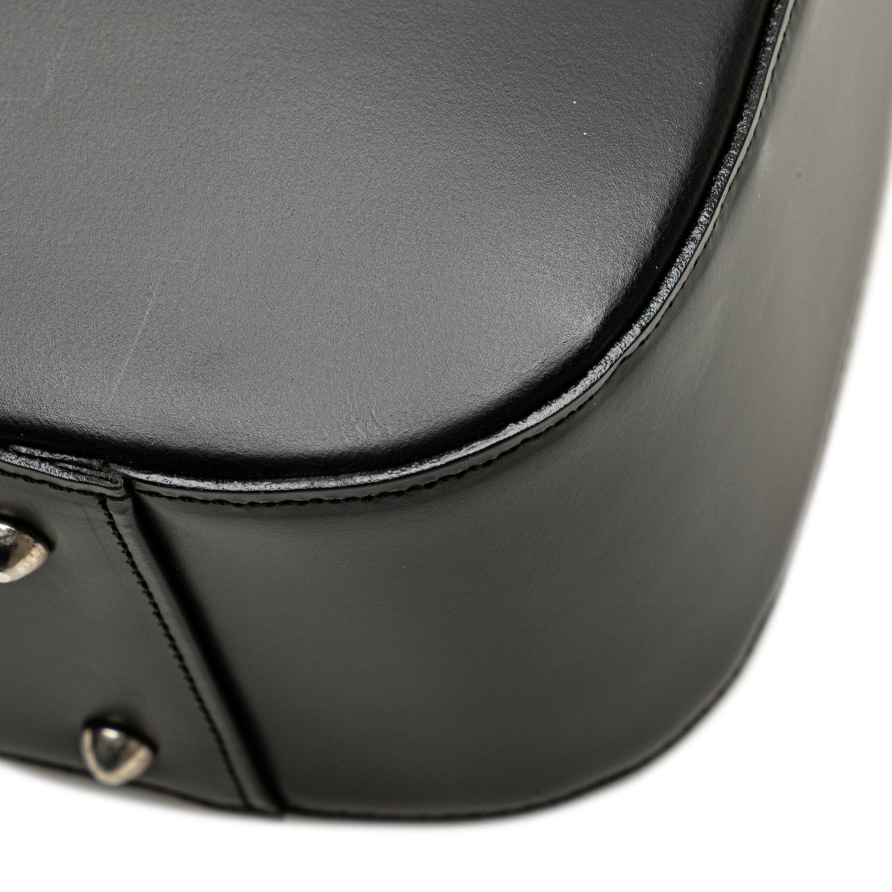 Burberry House Check Trimmed Leather Handbag Zwart