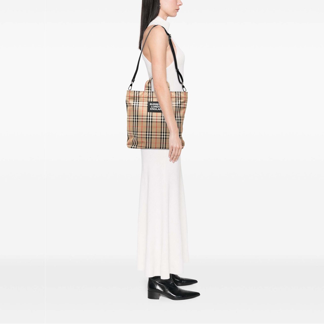 Burberry House Check Nylon Artie Satchel Bruin